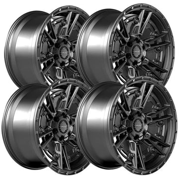 (Set of 4) 4Play Sport Series 2.0 4PS01 20x9 6x135/6x5.5" -6mm Black Wheels Rims