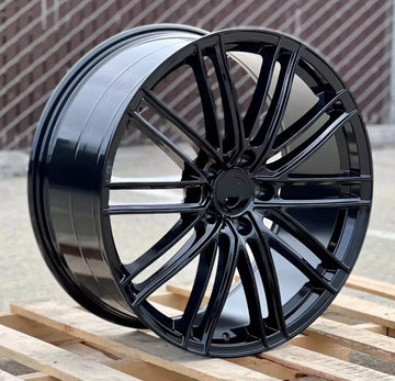 22" Wheels For Porsche Panamera 22x10 / 22x11 Black 5x130 Staggered Rims Set 4