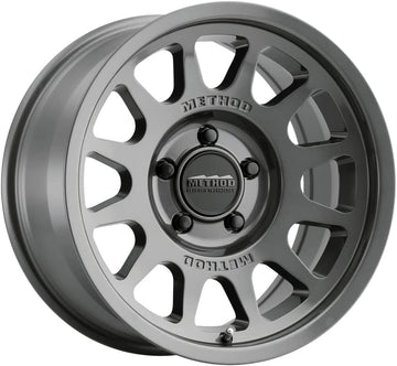 Method Race Wheels MR703 Bead Grip Gloss Titanium Wheel with Aluminum (17 x 9. inches /5 x 5 mm, -12 mm Offset) Set of 4