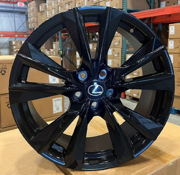 4 PC 19x8 5x114.3 GLOSS BLACK F SPORT STYLE WHEELS RIMS FOR LEXUS ES 250 300 350
