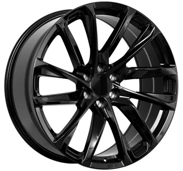 24x10 GLOSS BLACK 24" WHEELS FIT 6X139.7 CHEVY TAHOE YUKON DENALI SUBURBAN Z71