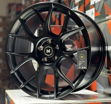 4 Pcs 18x8.5 +35 5x100 MFlow MFR1 Black Wheels 18" Set Fit Corolla Subaru WRX TC