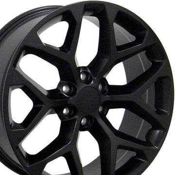 OE Wheels LLC 22 inch Rim Fits Chevy Silverado Snowflake Wheel CV98B 22x9 Satin Wheel Hollander 5668, Set of 4
