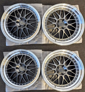 19x8.5/19x9.5 Staggered Aodhan AH02 Wheels 5x112 +32/+35 Hyperblack 19" 66.6