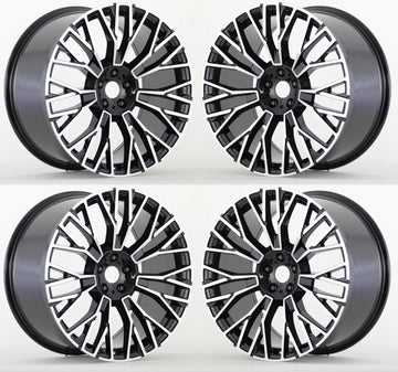 22" BLACK MACHINED STAGGERED WHEELS RIMS FIT BMW X5 X5M E70 F15 X6 E71 F16 5X120