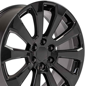 OE Wheels LLC CV95-22090-6550-28B Black Wheel Painted (22 x 9. inches /6 x 139 mm, 28 mm Offset) Set of 4
