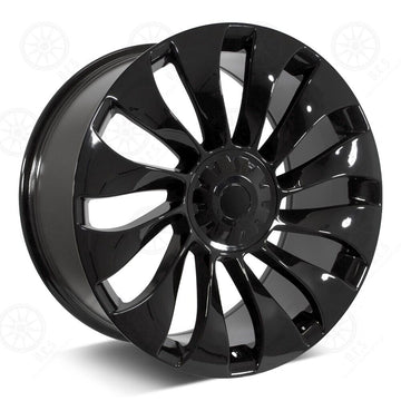 19" Wheels For Tesla Model 3 And Y Set Of 4 19x8.5 5x114.3  Gloss Black Rims