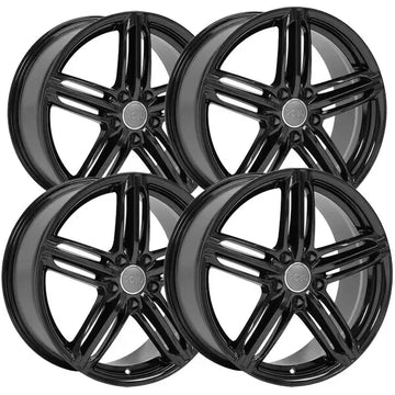 (Set of 4) OE Wheels AU12 18x8 5x112 +45mm Gloss Black Wheels Rims 18" Inch
