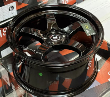 4 Pcs 18x8.5 +35 5x100 MFlow MFR3 Black Wheels 18" Fit Corolla Subaru WRX TC TT