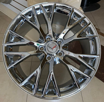 18x8.5 / 19x10 Chrome Wheels For Corvette C6 C7 5X120.7 Staggered Rims Set 4