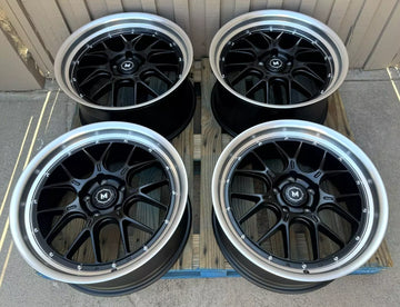 19x8.5 / 19x9.5 5x112 Staggered MFlow MFL1 Wheels 19" Matte Black Machined Lip