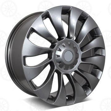 21" WHEELS FOR TESLA MODEL Y 21x9 / 21x10.5 5x114.3 UBERTURBINE GUNMETAL GREY