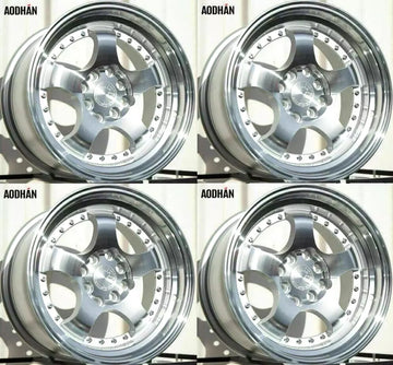 16" AodHan AH03 Wheels 16x8 4x100 / 4x114.3 +15 Silver Rims Set 4