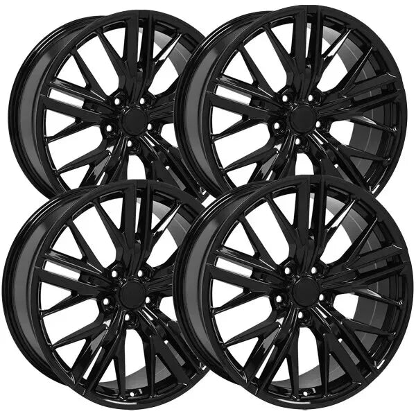 (Set of 4) OE Wheels CV25 20x8.5 5x120 +35mm Gloss Black Wheels Rims 2 ...
