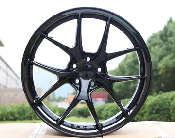 18" Wheels 18x8 / 18x9 +35 5x114.3 73.1 Tuner Style Black Rims Staggered Set 4
