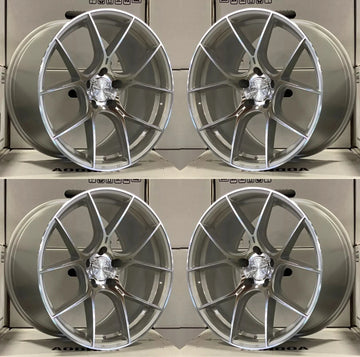 19" Aodhan AH11 Wheels 19x8.5/19x9.5 +35 5x112 Silver Staggered Rims 73.1 Set 4
