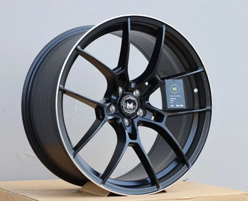 4 Pcs 18" MFlow MFR4 Wheels Black 18x8.5 +35 5x112 CB 66.6 Rims Set