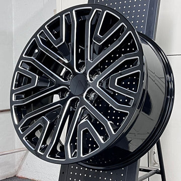 4 PCS 22" SIERRA STYLE MILLED WHEELS RIMS FIT 6X139.7 GMC 2000+ YUKON AT4 DENALI