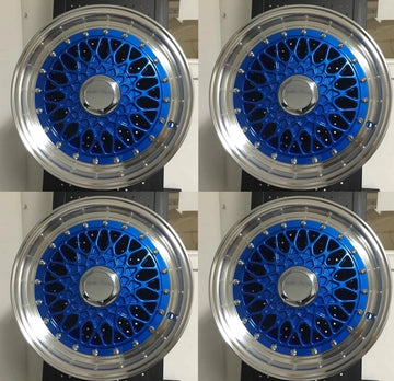 15" Wheels RS Style 15x7 4x100 / 4x114.3 +20 Blue For HONDA CIVIC EG EK Set 4