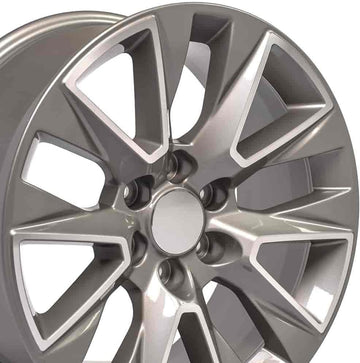 OE Wheels LLC 20 inch Rim Fits Silverado LTZ High Country Wheel CV26 20x9 Mach'd Wheel Hollander 5919, Set of 4