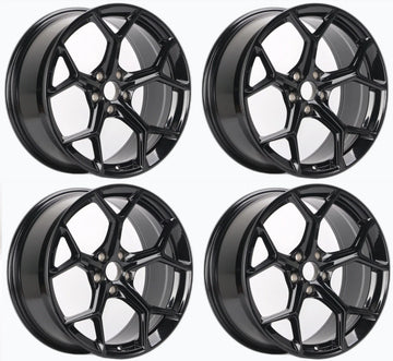 19" RS STYLE GLOSS BLACK 19x8.5 +35 WHEELS FITS AUDI A4 A5 S5 A6 Q3 Q5 Quattro