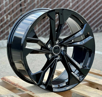 SET OF 4 19x8.5 GLOSS BLACK WHEELS FOR AUDI A4 A5 Q3 PASSAT  19" 5X112 +32 RIMS