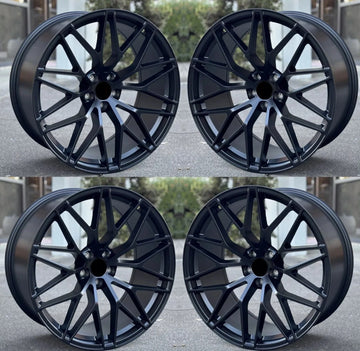 (4)SET 21" 21x9.5/21x11 5x130 Matte Black Staggered Wheels For Porsche Cayenne