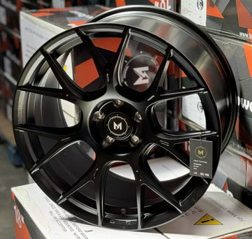 4 Pcs 18x9.5 +35 5x100 MFlow MFR1 Black Wheels 18" For WRX BRZ FR-S GR86 Rims