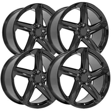 (Set of 4) OE Wheels CV02C 18x8.5 5x4.75" +56mm Gloss Black Wheels Rims 18" Inch