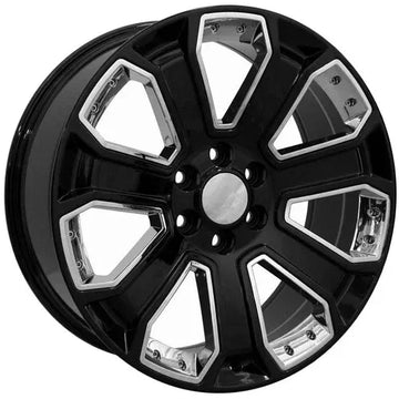 OE Wheels CV93B 22x9 6x5.5" +24mm Black/Chrome Wheel Rim 22" Inch