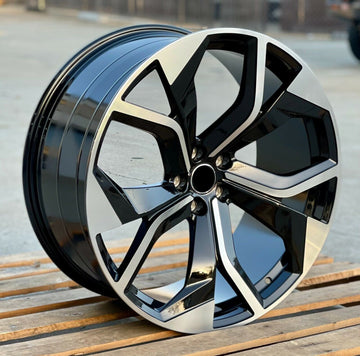 22" BLACK MACHINED WHEELS FOR AUDI A7 RS6 RS7 A8 SQ5 Q7 Q8 RSQ8 ETRON 22x10 +20