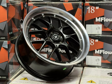 18x8.5/18x9.5 5x114.3 MFlow MFL2 Matte Black Staggered Wheels 18" Rims Set 4