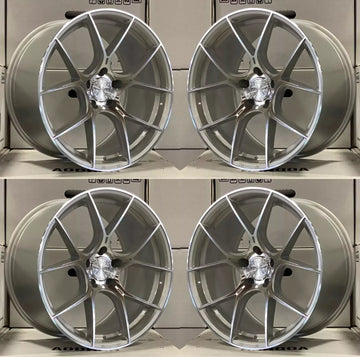 19" Aodhan AH11 Wheels 19x9.5 +35 5x112 Silver Machined Rims Set 73.1