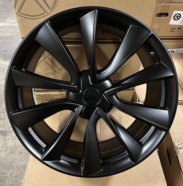 (4pc SET) 20x8.5 Wheels for TESLA 3 and Y 5x114.3 SATIN BLACK ( MODEL 3 & Y )