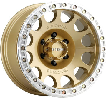 Method Race Wheels MR105 V3 Gold Wheel with Aluminum (17 x 9. inches /6 x 5 mm, -38 mm Offset) Set of 4