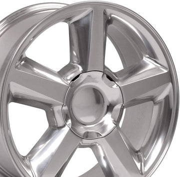 OE Wheels LLC 20 inch Rims Fit pre-2019 Silverado Sierra pre-2021 Tahoe Suburban Yukon Escalade CV83 20x8.5 Polished Wheel Hollander 5308, Set of 4