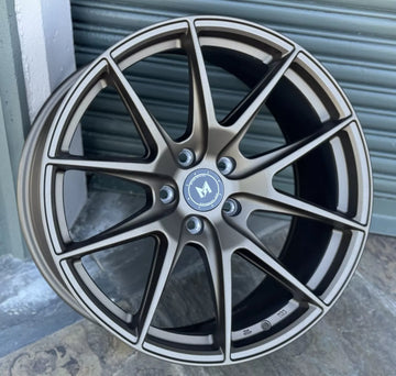 4 Pcs 19x8.5 +35 5x112 MFlow MFR2 Bronze Wheels 19" For Audi A4 A5 S4 VW Passat