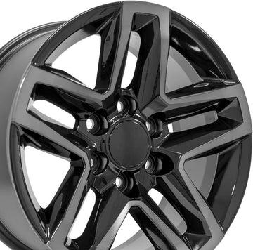 OE Wheels LLC 18 inch Rim Fits Chevy Silverado Trail Boss Wheel CV34B 18x8.5 Mach'd Black Tinted Wheel Hollander 5911, Set of 4