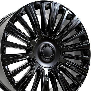 OE Wheels LLC 24 inch Fits Escalade, Silverado, Sierra Tahoe, Yukon CA92 Satin Black Wheel, Set of 4