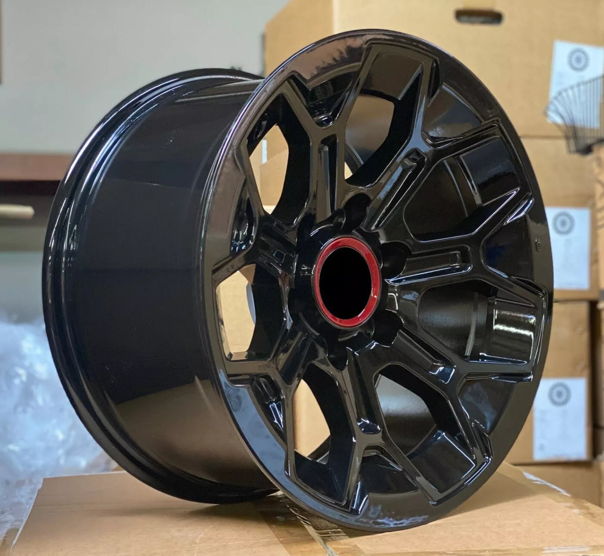 4 PCS 17x9 Gloss Black Wheels Fit Lifted Toyota 4Runner Tacoma FJ 6x13 ...