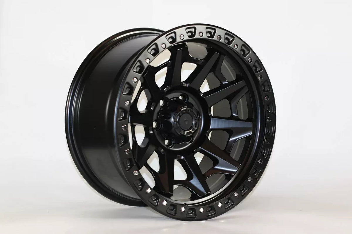 17x9 +0 Satin Black Wheels For LIFTED Toyota 4Runner Tacoma 17