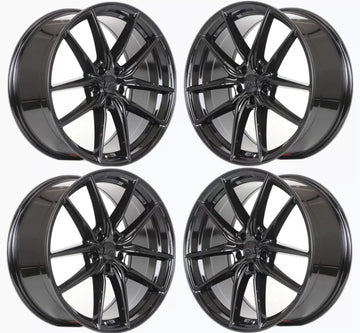 (4 PCS) 18" Tuner Wheels 18x8 5x114.3 ET35 73.1 Gloss Black Rims Set 4
