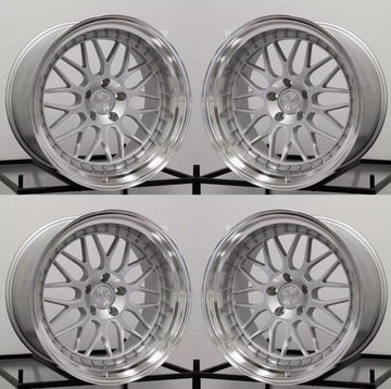 19x9.5 Aodhan AH02 AH2 5x114.3 +30 Silver 19" Wheels Rims Set(4) 73.1