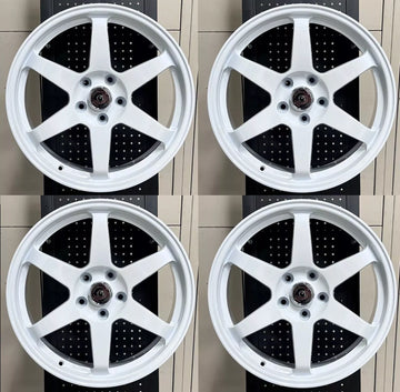 18" Wheels 18x8 5x114.3 +35 for For Honda Civic Accord CR-V Lexus White Rims Set