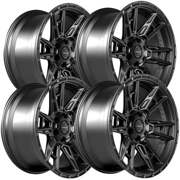 (Set of 4) 4Play Sport Series 2.0 4PS20 20x9 5x5"/5x5.5" -6mm Black Wheels Rims