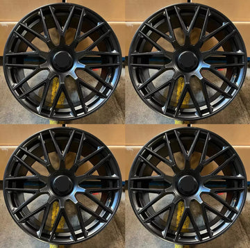 22x9" Satin Black Wheels For Mercedes GLS GLE GLC 22" Set 4