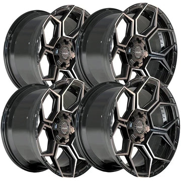 (Set of 4) 4Play Sport 2.0 4PS26 20x9 6x135/6x5.5" -6mm Black/Tint Wheels Rims