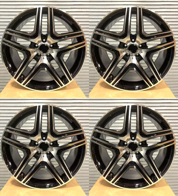4 Pcs 22" Gloss Black Wheels For Mercedes ML GL GLS GLE ML63 GLE45 22x10 Rims