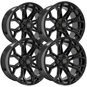 (Set of 4) 4Play Gen3 4P83 22x10 6x135/6x5.5" -18mm Black/Tint Wheels Rims