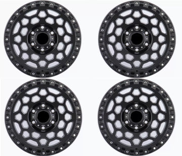 17x9 +0 Satin Black Wheels For LIFTED Toyota 4Runner Tacoma 17" 6x139 Rims Set